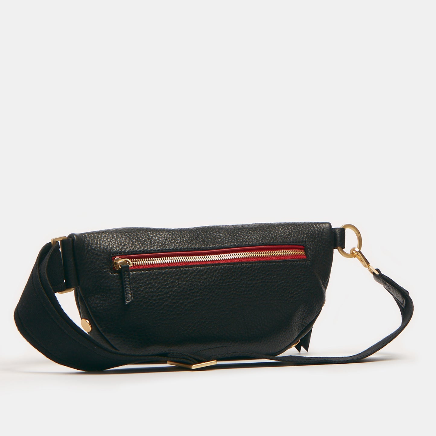 Charles Belt Bag | Black/Brushed Gold Red Zip