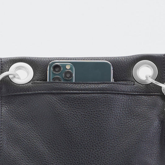 Tony | Black/Brushed Silver Red Zip | Sml