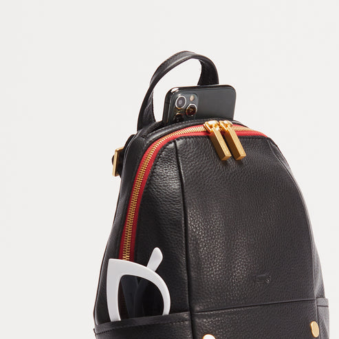 Hunter Black | Women's Functional Leather Backpack | Hammitt – HAMMITT