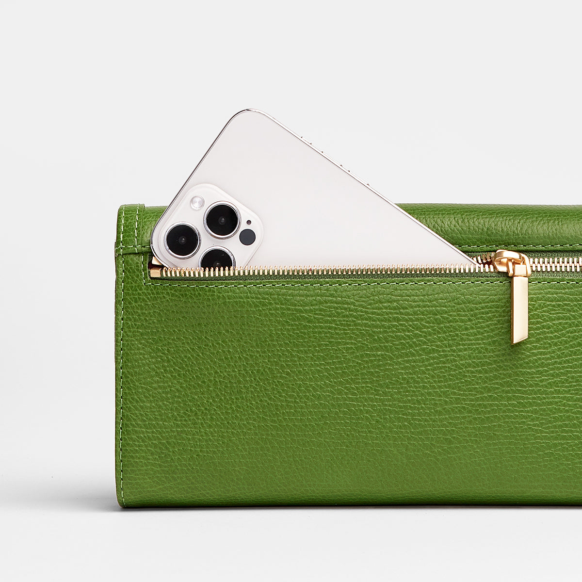 AJ-Crossbody-Clutch-Palm-Green-Detail-View