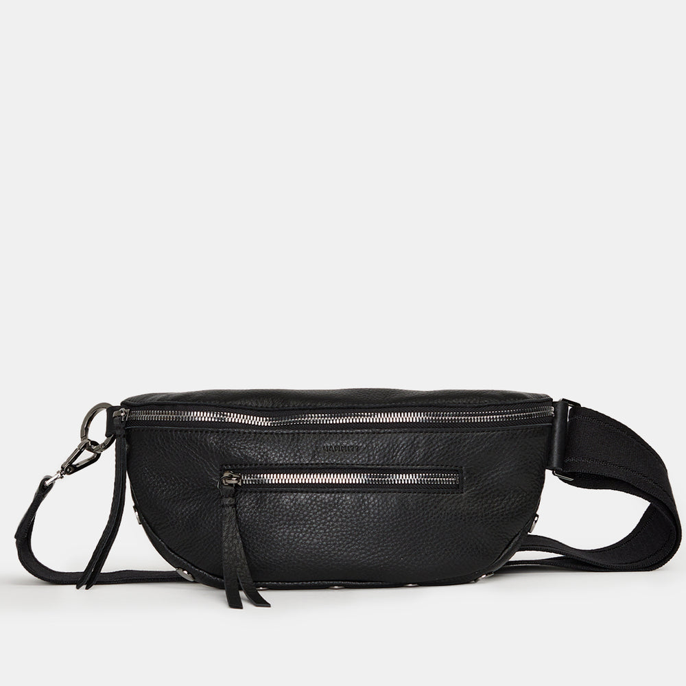 Hammitt Charles Crossbody Leather Belt Bag Red Zipper Black Handbag Ne– Bag  Lady Shop