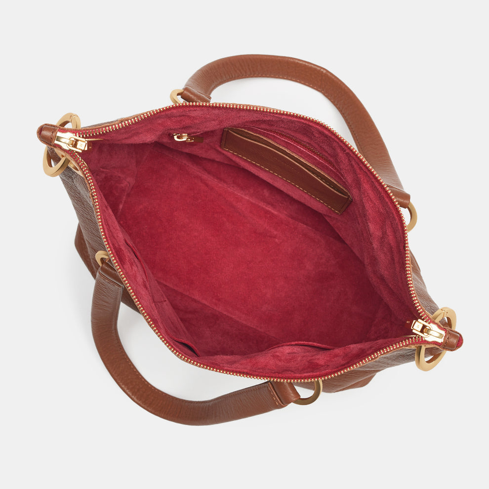 Daniel Mahogany Pebble Women's Medium Leather Satchel Bag Hammitt