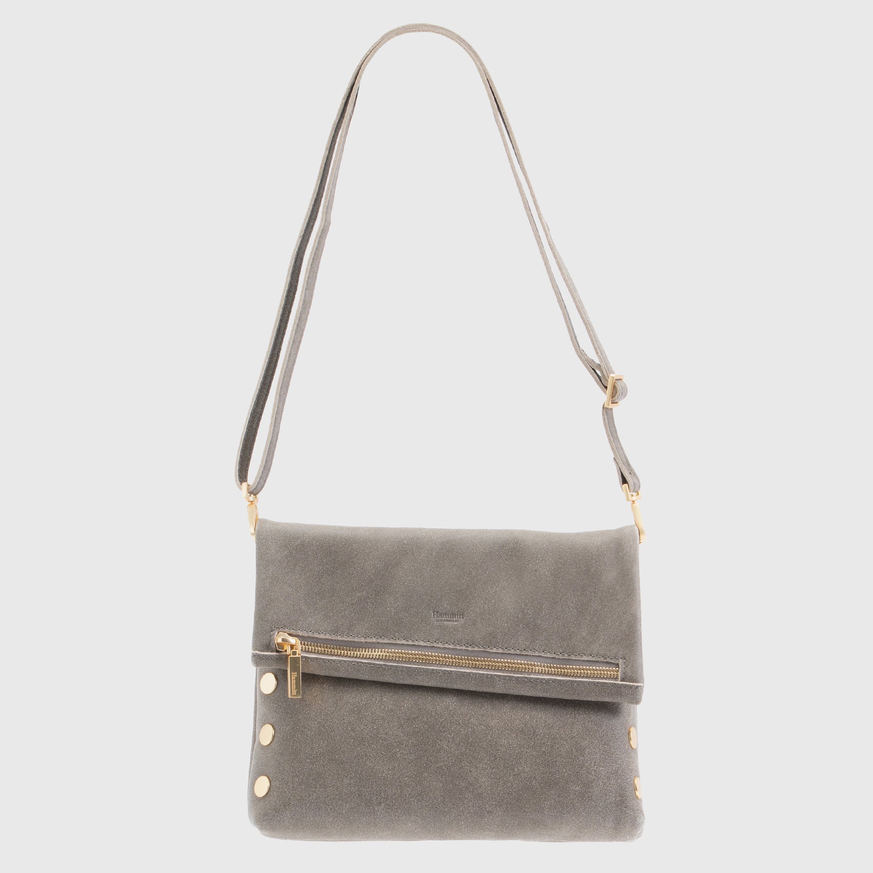 VIP Pewter/Gold | Zippered Leather Crossbody Clutch | Hammitt